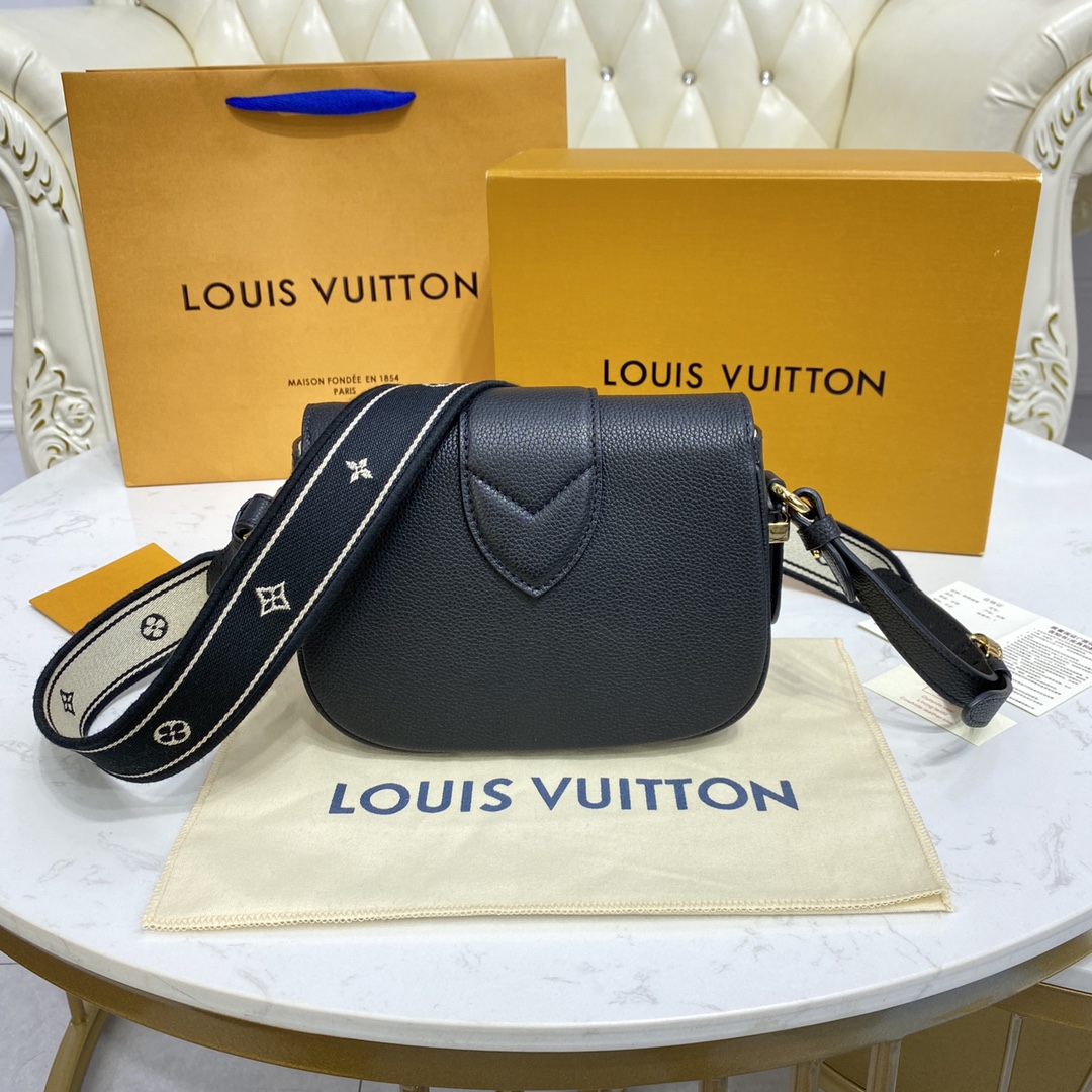 Louis Vuitton LV PONT 9 SOFT PM Grained Leather Shoudler Bag M58727 Black